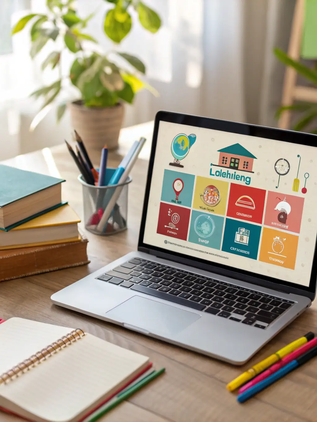 A dynamic educational website interface, showcasing interactive content, resources, and announcements for students and educators.